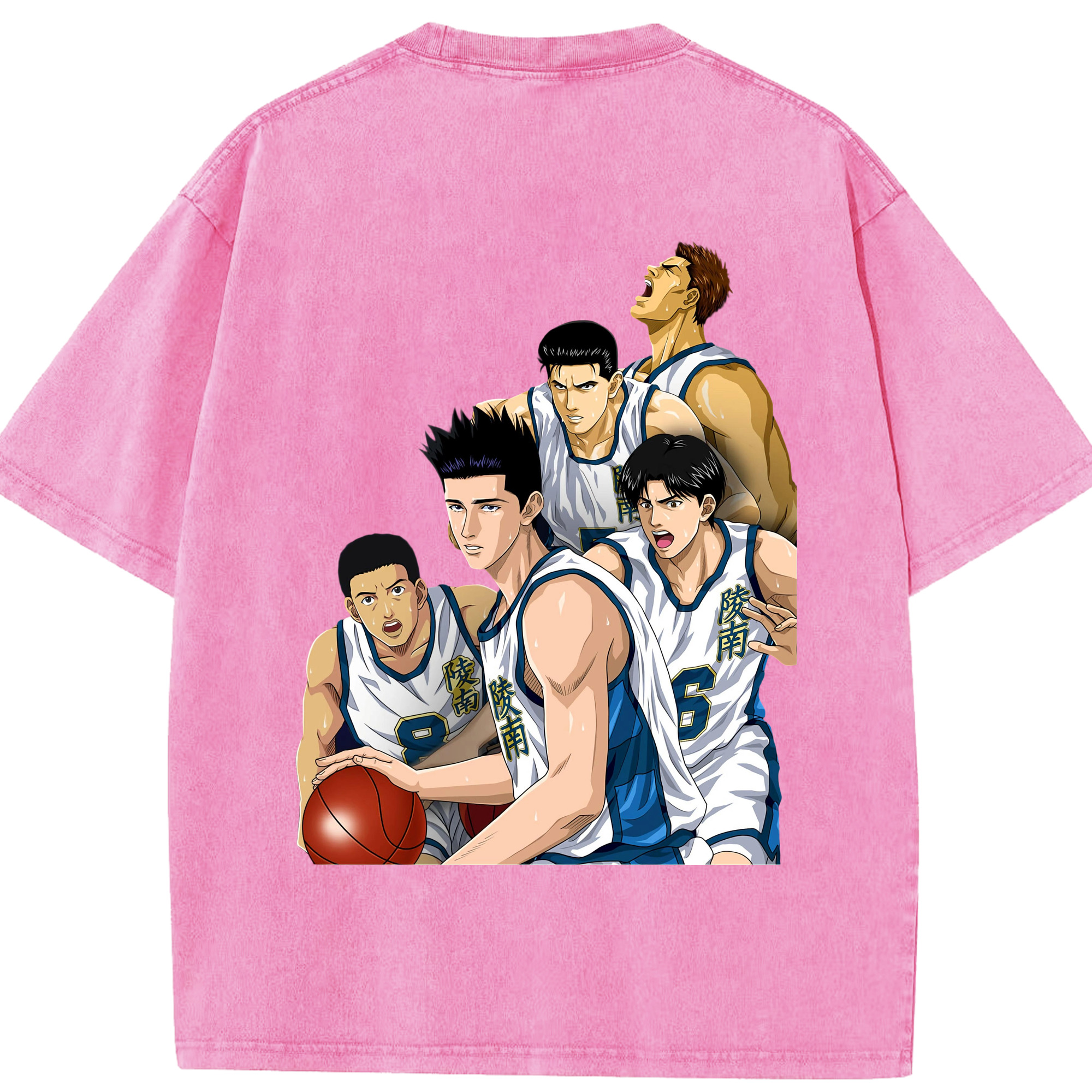SLAM DUNK／スラムダンク 綿100% ヴィンテージ風 半袖Tシャツ（背面プリント）
